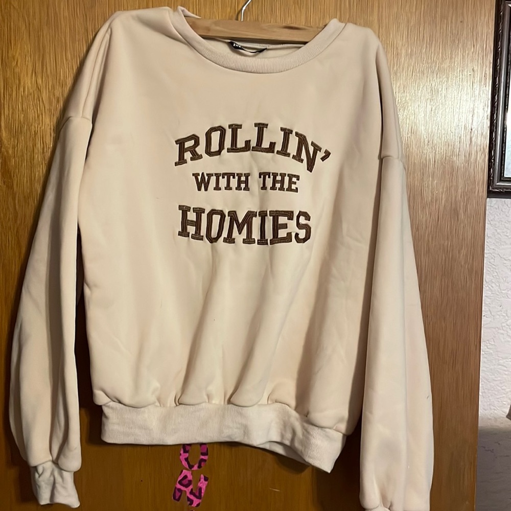 Tan crew neck